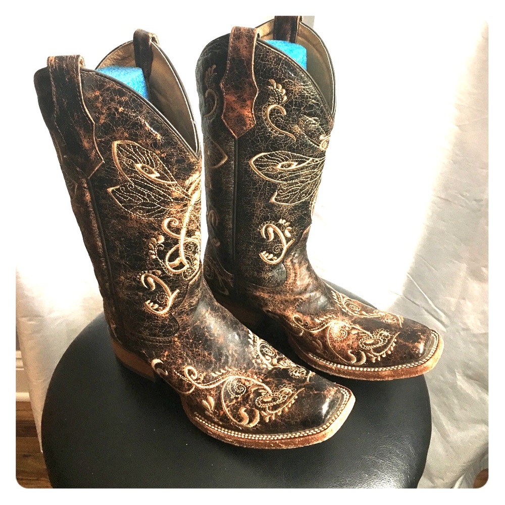 Cowboy Boot Circle G by Corral Dragonfly Motif